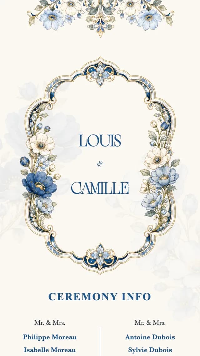 La même invitation de mariage présentée dans plusieurs designs