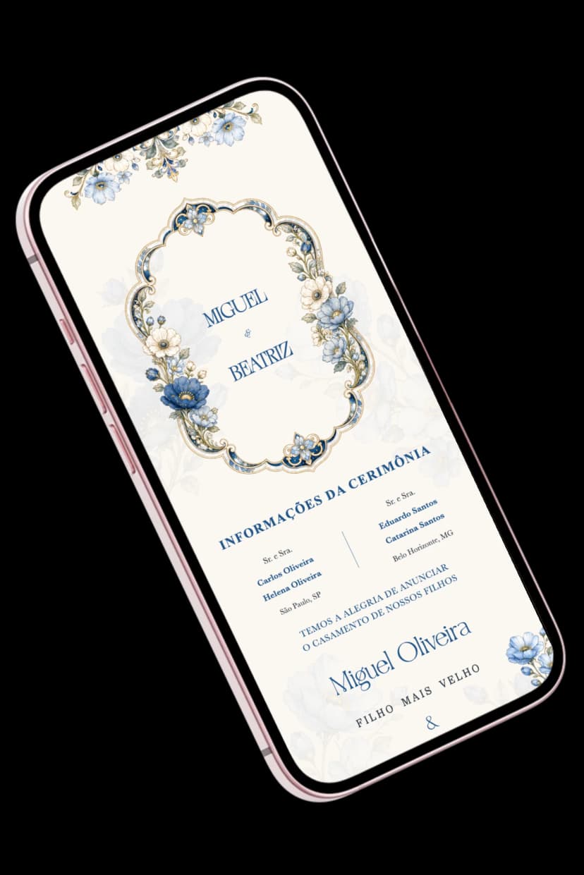 Exemplo de convite de casamento online ChungDoi