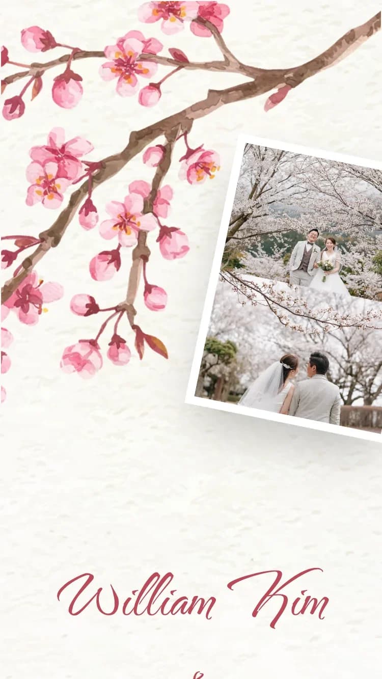 Cherry Blossom - Pink wedding invitation template