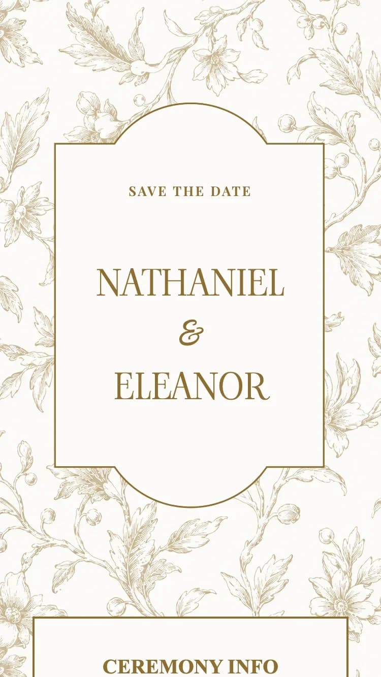 Porcelain - Brown - Online Wedding Invitation Template