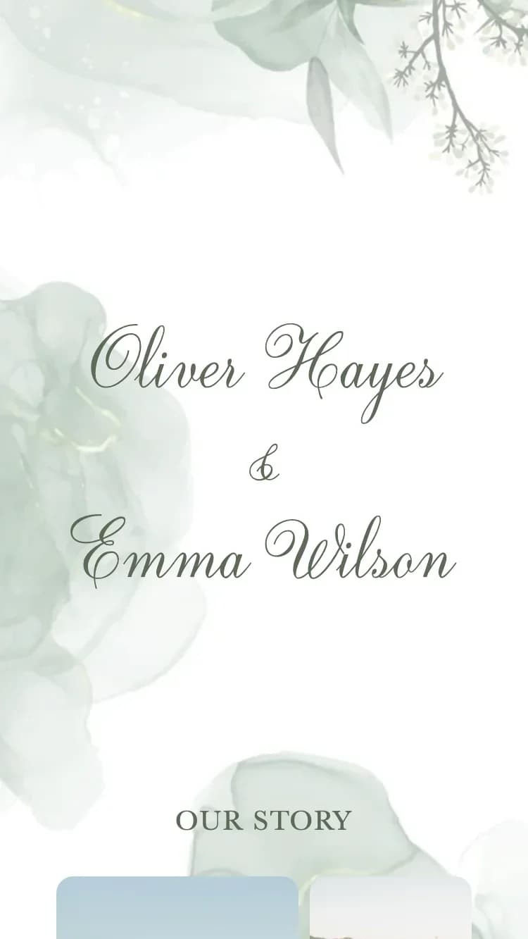 Spring Garden - Green wedding invitation template