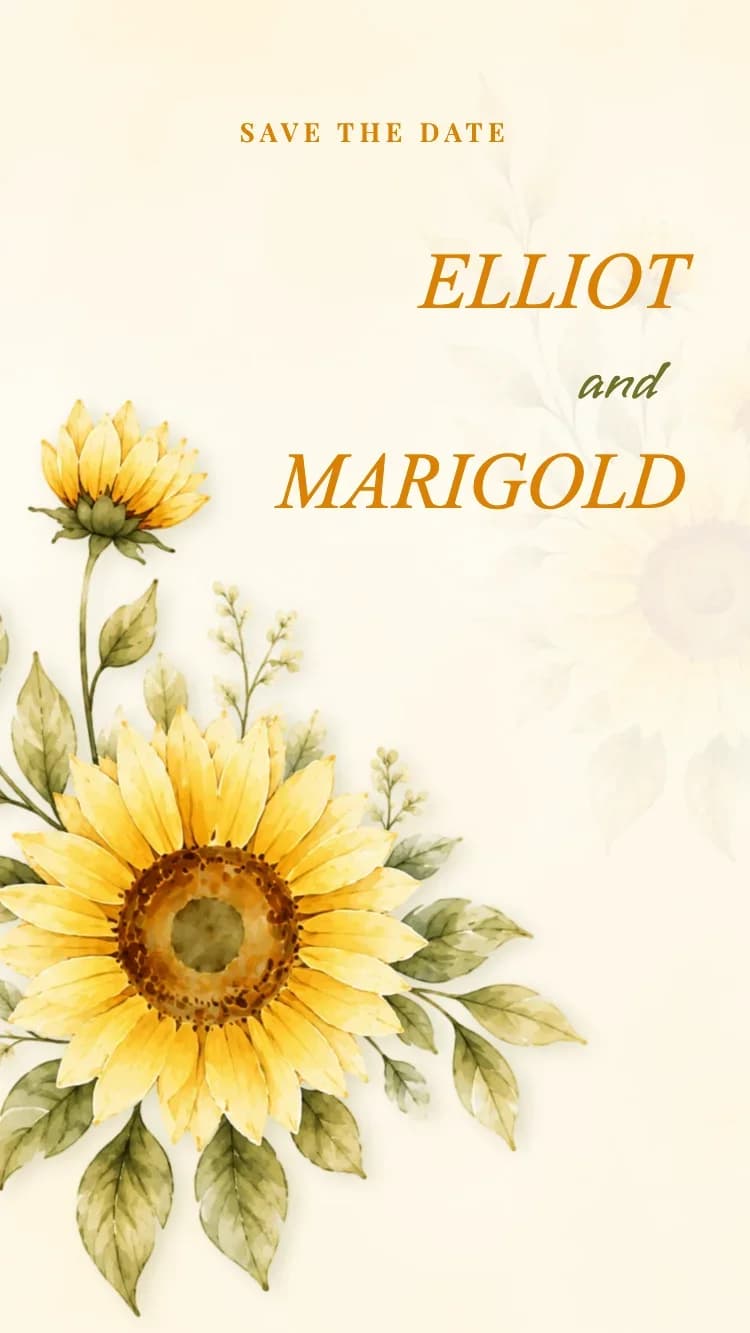 Sunflower - Online Wedding Invitation Template