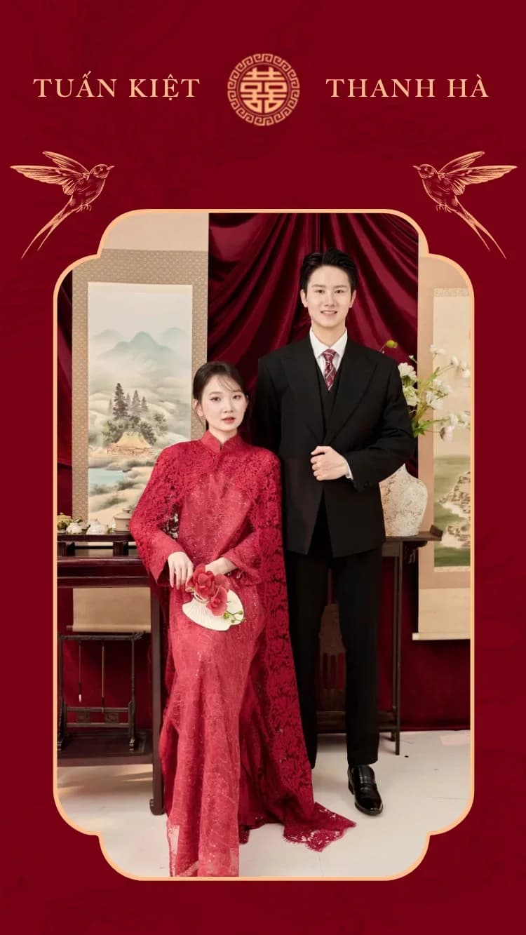 Long Phụng V3 - Đỏ - Mẫu thiệp cưới online