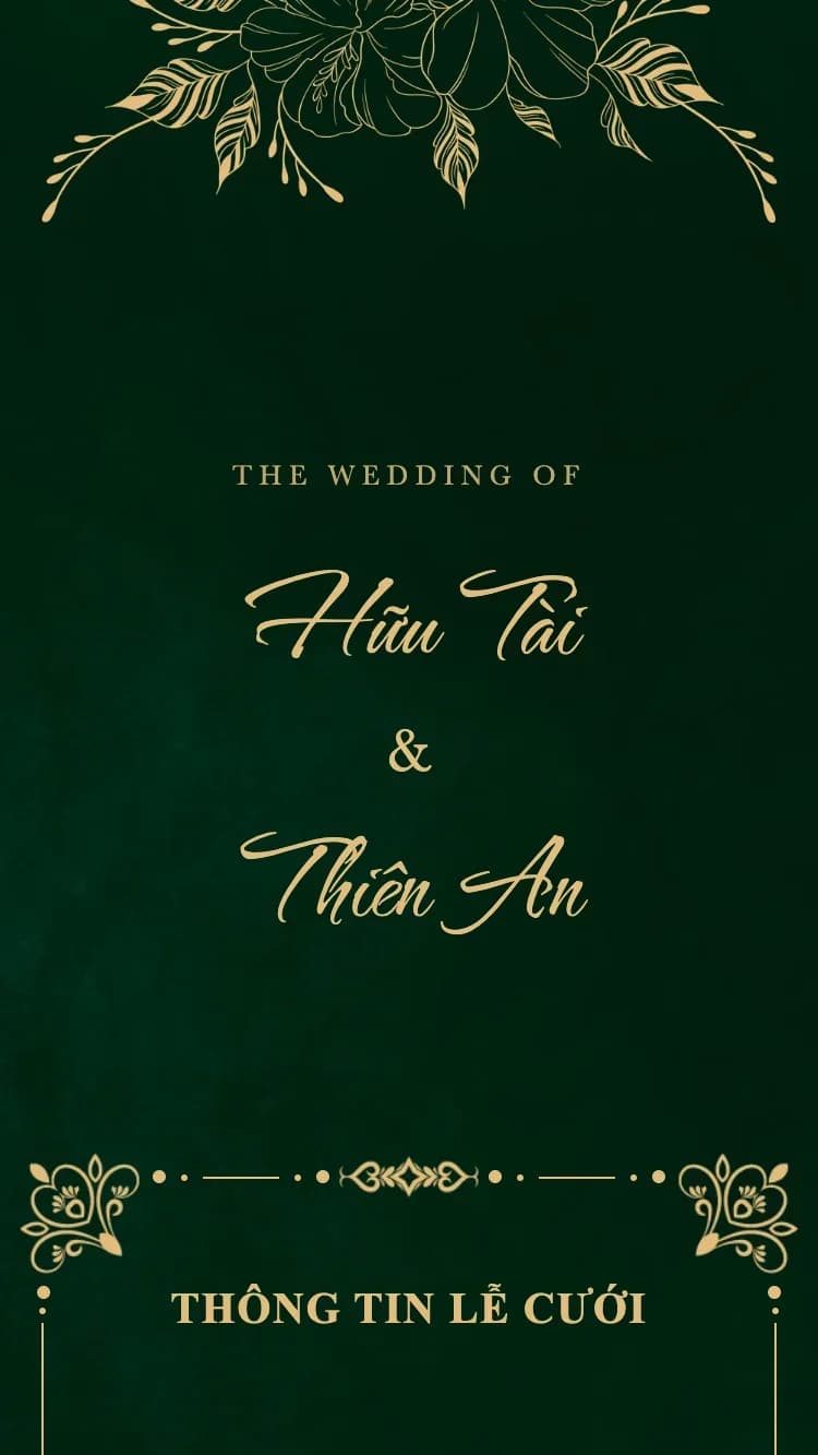 Hoàng Kim - Xanh - Mẫu thiệp cưới online