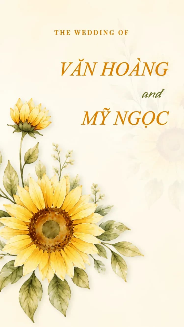 Hoa Hướng Dương - Mẫu thiệp cưới online