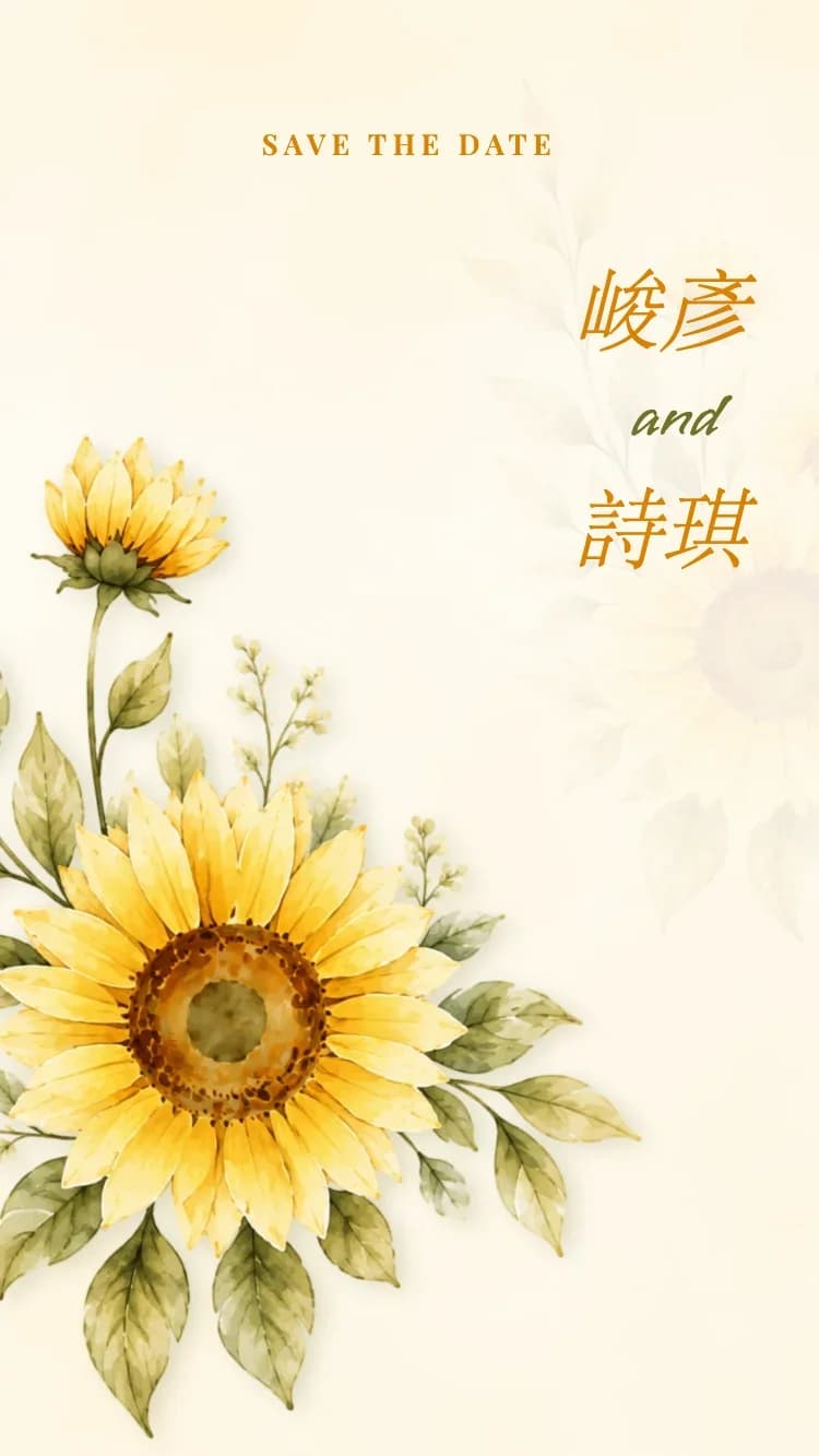 向日葵 - 線上婚禮請帖範本