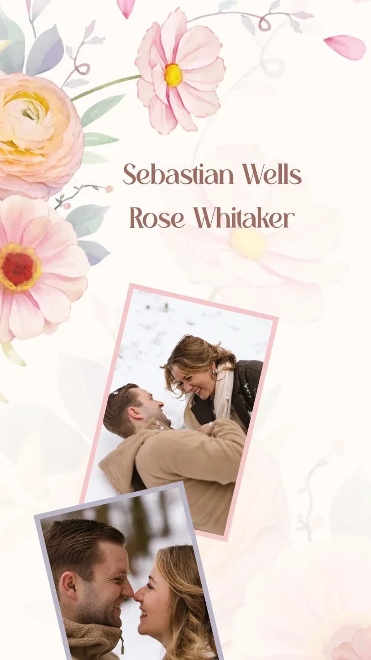 Boho Floral - Pink - Online Wedding Invitation Template