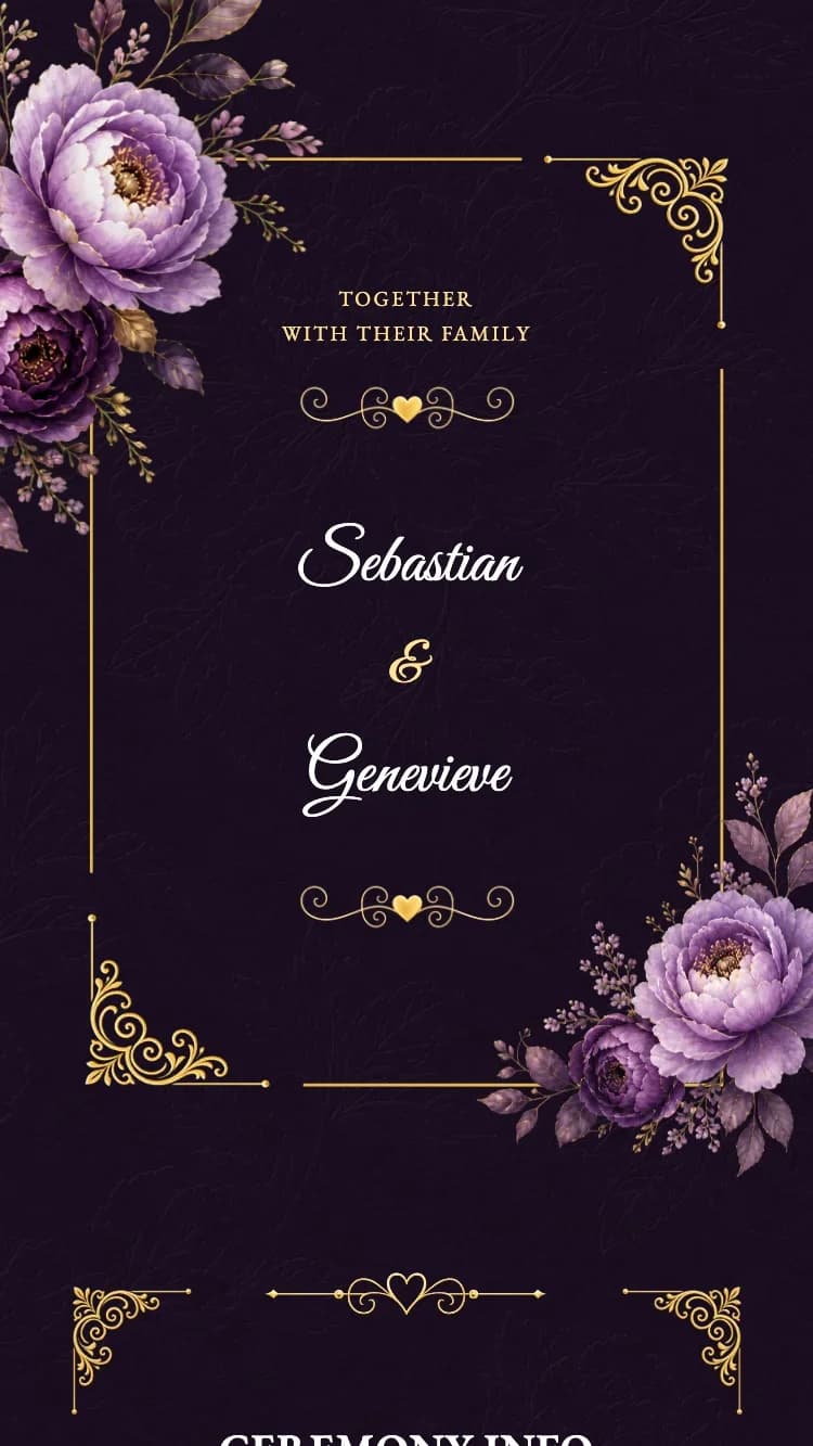 Royal II - Purple - Online Wedding Invitation Template